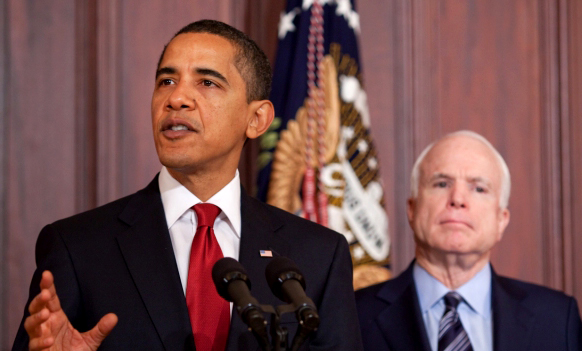 President Barack Obama and Senator John McCain • By Pete Souza • WikiCommons
