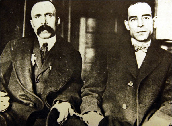 Bartolomeo Vanzetti and Nicola Sacco • Photographer unknown • WikiCommons