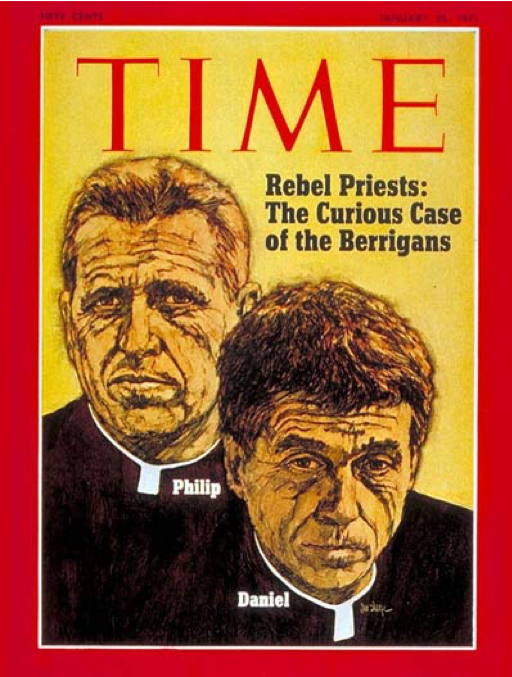 color image of priest Daniela and Phil Berrigan